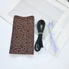 Tecido Estampado Floral Leopardo Marrom de 14cm com Tecido de Argola Intestinal Material para Laço de Cabelo Anel de Cabelo DIY Laço Caseiro