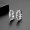Jinse Transfronterizo Más Vendido Nuevo Pendientes de Zirconia Chapados en Oro Real para Mujer Diseño Ins Elegante Versátil Hebilla de Oreja Venta al por Mayor