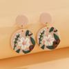Aretes de Flor Bohemia Hechos a Mano de Cerámica Suave Aretes para Mujer Nicho de Gama Alta Hechos a Mano Aretes de Arcilla Polimérica