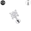Pendientes de Titanio Elegantes Europeos y Americanos Transfronterizos Aleación de Titanio G23 Moda Grado Médico Joyería para Perforaciones Rosca Interna Zirconia Marquise