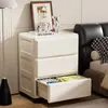 Armario de almacenamiento de almacenamiento extraíble para el hogar estante de dormitorio bordes elevados anti-caída móvil con ruedas cajón armario