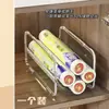 Suporte de parede para filme plástico transfronteiriço, organizador de armário de cozinha, unidade de prateleira para armário fundo, caixa organizadora para pano de prato e rolo de papel alumínio para pessoas preguiçosas