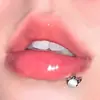 Gato pedra olho de gato lábio unha pedra natural dentes externos aço inoxidável argola para lábio fofa desenho animado osso da orelha unha perfuração corporal humana transfronteiriça