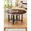 Mesa redonda grande de madera maciza, mesa de comedor y sillas, mesa redonda nueva, mesa de comedor para apartamento pequeño, mesa redonda retro con bandeja giratoria, panel de mesa redonda