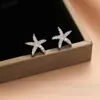 Brincos de Estrela Cheios de Diamantes para Mulheres, Pequenos e Mini, Brincos Estilosos e Únicos, Pino de Prata S925, Brincos Requintados e Versáteis Venda por Atacado