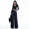Jeans Reto, Calça Wide Leg, Calça Longa Cor Jeans Feminina Nova Outono/Inverno 2026 por Yichun