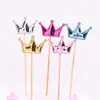 Tarjeta de inserción reflectante para pastel pu amor estrella de cinco puntas Corona tarjeta de inserción de cumpleaños suministros para fiestas tarjeta de inserción de decoración de pastel esmerilado