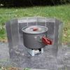 10 Piezas de Paneles Cortavientos para Estufas de Camping al Aire Libre, Protectores Plegables de Aleación de Aluminio con Bolsa de Tela para Estufas de Casete