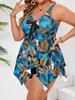 2026 Nuevo Traje de Baño de Gran Tamaño Exportación Transfronteriza Europea y Americana Estilo Falda Estampada Multicolor Delgado Conservador de Mujer Traje de Baño Dividido