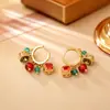 Brincos Populares Coloridos de Pedra Natural Zircônia, Vintage de Luxo Leve, Moda de Alto Padrão, Temperamento Elegante, Joias com Franjas