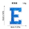 Suministro exclusivo transfronterizo de parches de letras bordados con lentejuelas azules A-Z, 26 parches con respaldo adhesivo para decoración de ropa, bolsos y embalajes