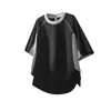 Camiseta de Hombre de Manga Corta Waffle Bloque de Color, Holgada Casual Estilo Japonés Marca de Moda Verano Nuevo Top de Cuello Redondo
