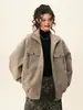 Chaqueta de gamuza con cuello mao para uso diario, versátil para estilo urbano, inspirada en ropa de trabajo, casual retro, estilo corto desgastado, unisex