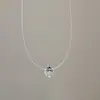 Estilo Minimalista Cristal Circonita Perla Colgante Hilo de Pescar Collar Mujer Lujo Accesible Versátil Elegante de Moda Cadena para el Cuello Cadena de Clavícula