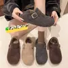Outono/Inverno 2026 Novas Birkenstocks de Pelúcia Femininas Versáteis Plus Veludo Espessado Confortáveis Slip-on Quentes Sapatos de Algodão Mocassins