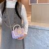 Nuevo Bolso Infantil Moda Bolso de Mano de Perlas Dibujo Animado Lindo Lazo Bolso de Hombro Cadena Bandolera Bolso Pequeño