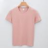 Nova Camiseta de Algodão de Alta Qualidade para Mulheres 2026, Manga Curta, Cor Sólida, Manga Meia-Manga, Gola Redonda, Pulôver, Não Amassa, Algodão de Xinjiang, Camiseta Sorona para Mulheres