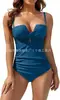 Traje de baño de una pieza para mujer Amazon Push-Up Cruzado Control de Barriga sin Tirantes de Soporte Adelgazante