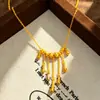 Pulseira Dourada Areia, Calcedônia Imitação Retrô, Flor de Abóbora da Sorte, Pulseira Duradoura Não Desbota, Joia Nacional da Moda Feminina
