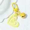 Chaveiro Pingente Sino Coração Acrílico Criativo Pequeno Fresco Formato de Coração Corrente Colorida Acessórios Acessórios para Bolsa de Fone de Ouvido