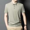 Camisa Polo Masculina de Manga Curta Respirável de Seda Gelo de Alta Qualidade Masculina Verão 2025 Nova Negócios Solta Casual Camiseta de Manga Curta