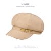 Hebilla de Cinturón de Otoño e Invierno Sombrero Octogonal de Calabaza para Mujer Invierno Pequeño para Mostrar la Cara para Mujer Cálido para Exterior Sombrero de Visera Británico Boina