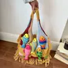 Colección de otoño 2026 transfronteriza: bolso de hombro tejido de gran capacidad, bolsa de compras versátil y bolso tote para el trabajo para llevar bajo el brazo