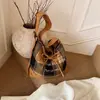 Bolsos para Mujer Nuevo Otoño e Invierno Cuadros Bolsos de Moda Bolsos de Lana Empalme Retro Bolsos Tote Estilo Ins Bolsos de Hombro Único Cruzados