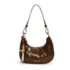 Bolsa de Ombro Texturizada Nova Tendência de Moda de Nicho 2025, Popular Este Ano, Bolsa Transversal Estilosa Texturizada Formato Dumpling, Bolsa de Braço