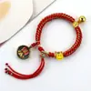 Pulsera Thangka Estilo Tíbet con Cinco Deidades de la Riqueza, Pulsera Tejida a Mano con Tara Verde y Cinco Santos, Pulsera Caja Gahu