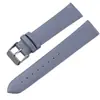 Correa de Cuero de Borde Liso Suave Cadena Fina de Reloj de Cuero Accesorios Hebilla de Pin para Morado Rosa Verde Azul 8 10 mm -24 mm