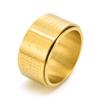Joyería religiosa dominante para hombres de moda Sutra del Corazón anillo giratorio de acero inoxidable versión de 12 mm de ancho estilo nacional accesorios de anillo de comida en stock