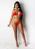 H132 Suministro Transfronterizo Europeo y Americano Bikini Sexy Malla de Playa Falda Plisada Conjunto de Varias Piezas Se Puede Vender Individualmente
