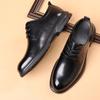 Zapatos de cuero para hombre otoño Nuevo cuero genuino moderno antideslizante zapatos casuales para hombre negros estilo británico coreano para ir al trabajo zapatos de hombre entrega