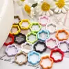 Anillo de cuentas de pintura en polvo de aleación tarjeta 10 flores coloridas diy material para cadena de teléfono móvil accesorios para pulseras hechas a mano material joyería