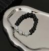 Pulseira de Contas de Obsidiana para Homens e Mulheres Casais Nicho Moda High-end Personalidade Simples Combinação Total Pulseira da Moda