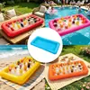 Barra de Hielo Inflable Cuadrada de Color Sólido Nuevo Modelo Transfronterizo Verano Fiesta en Piscina Bandeja para Bebidas de Frutas Portavasos Flotante Engrosado