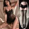 Nova Lingerie Sexy Coleção Privada Tentação Camisola Vestido Dupla Camada Transparente Renda Sexy Puro Desejo Conjunto de Camisola Pijama Feminino