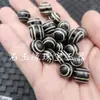 Cuentas de Jade estilo Tíbet de 12 mm envueltas en pulpa, dos agujeros, cuentas sueltas de ágata negra y blanca, cuentas lineales antiguas, cuentas redondas, accesorios para joyería