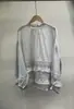 Camisa de Manga Larga Patchwork Holgada Adelgazante Estilo Corte de Primavera Temprana 2026 para Mujer con Diseño Único