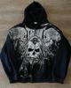 Sudadera con Cremallera y Esqueleto Y2K Sudadera con Cremallera Estampada con Patrón Retro de los 90 Fabricante Venta al por Mayor