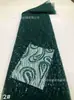 Tecido de Malha Bordado com Lantejoulas e Tubos de Miçangas Vestido de Casamento Vestido de Banquete Renda Bordada Tecido da Moda Tecido de Renda