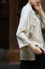 Roupas Femininas de Algodão e Linho, Top Curto Botonê de Linho Lavado com Areia Estilo Retrô Artístico, 3 Cores, Casaco Curto Novo Estilo Chinês