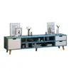 Mueble de TV Nórdico Mesa de Café Moderna Simple Combinada Gabinete de Piso con Patas de Madera Maciza Gabinete de TV para Apartamento Pequeño