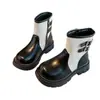 2026 Nuevas Botas Martin de Bloques de Color para Niñas Botas de Media Caña Retro con Contraste de Color Cierre Lateral Suela Suave Botas de Otoño para Niños