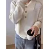 Nuevo Suéter 100% Lana Pura para Mujer Otoño/Invierno 2026, Cuello Polo, Corte Holgado, Estilo Casual, Tejido de Punto de Manga Larga