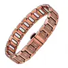 Pulsera antigua de cobre rojo más vendida transfronteriza con cierre de reloj, moda vintage finamente tallada en forma de cruz, joyería magnética completa para parejas al por mayor