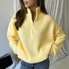 2026 Amazon Europeo y Americano Entre Estaciones Otoño Invierno Holgado Versátil Suéter de Punto Estilo Perezoso Capa Base Ropa Exterior Cardigan con Cremallera
