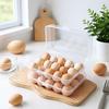 Caja de Almacenamiento de Huevos de 15 Compartimentos de Liberación Rápida Organizador de Cocina Caja de Huevos Caja de Conservación de Plástico Refrigerador Transparente Almacenamiento para Refrigerador