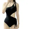 Bikini de una pieza estilo coreano nuevo, sexy, adelgazante, que cubre el abdomen, con huecos que revelan la cintura, triangular, conservador